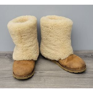 UGG Australia Maylin Suede Sheepskin Chestnut Brown Womens Size 7 Boots